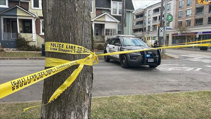 The scene of the incident in the Lockwood Road and Queen Street East area on Tuesday.