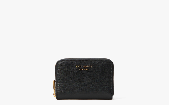 The Kate Spade Morgan Zip Card Case in black.