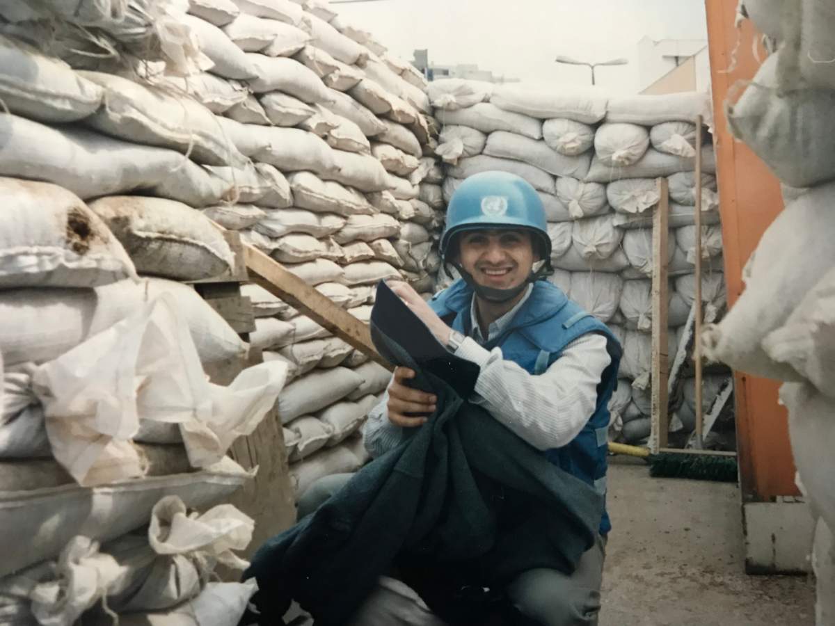 Canadian international human rights lawyer Payam Akhavan made a name for himself prosecuting the crime of genocide in countries such as Bosnia and Rwanda. Now he is turning to climate change, which, he says, “brings a radically new chapter to our struggle for survival.” This image, from the mid-1990s, is from the Sarajevo airport in Bosnia.