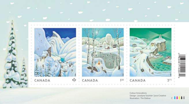 Canada Post Holiday Winter Scenes Souvenir Sheet