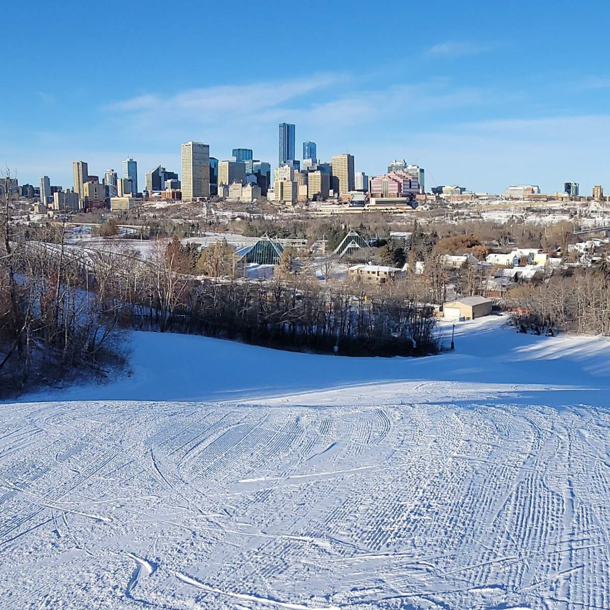 Edmonton Ski Club in the river valley.