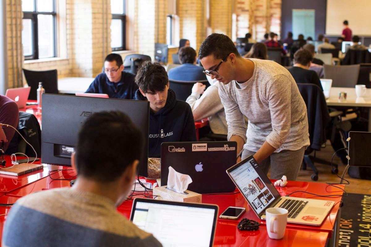 students coding
