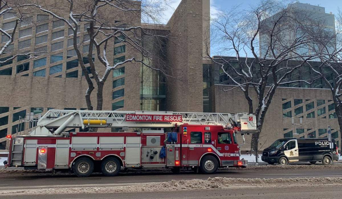Members of a Global News crew at Edmonton City Hall on Tuesday said they and others were put into a lockdown after several loud bangs were heard.