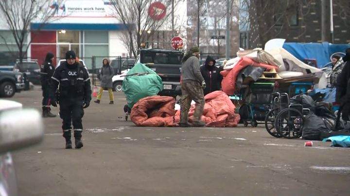 The Edmonton Police Service said work to dismantle an encampment in the area of 105th Avenue and 96th Street was set to begin Wednesday morning.