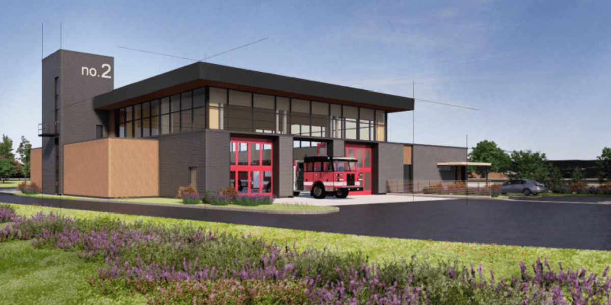 A design of the new fire station No. 2 being built in the north-end of Peterborough, Ont. Construction is expected to be completed in the fall 2024.