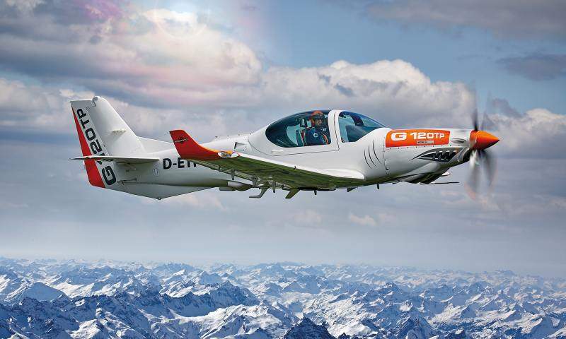 A Grob plane flying