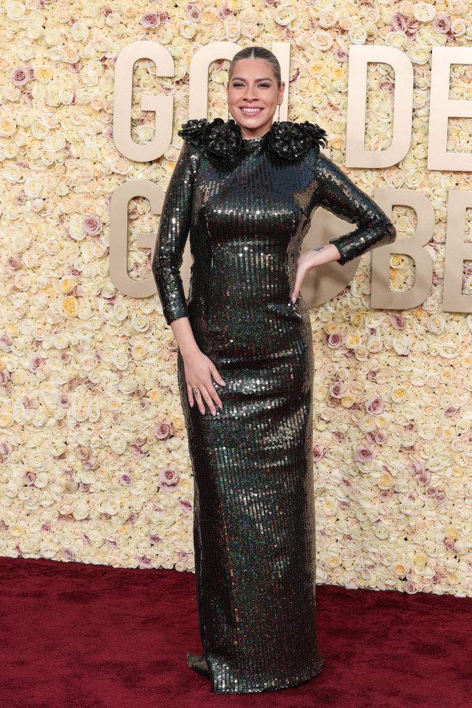 Cara Jade Myers at the 81st Golden Globe Awards held at the Beverly Hilton Hotel on January 7, 2024 in Beverly Hills, California.