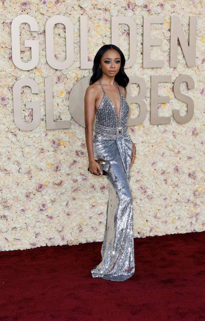 Skai Jackson on the red carpet of the 81st Annual Golden Globe Awards held at the Beverly Hilton Hotel on January 7, 2024.