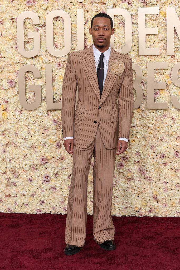 Tyler James Williams at the 81st Golden Globe Awards held at the Beverly Hilton Hotel on January 7, 2024 in Beverly Hills, California.