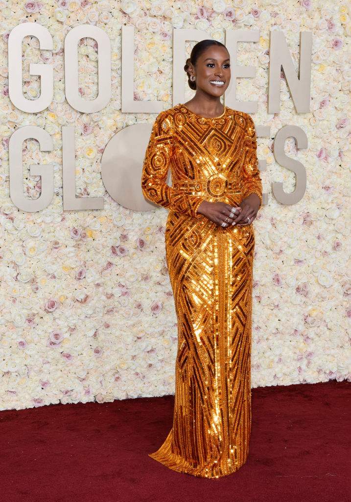 Issa Rae on the red carpet of the 81st Annual Golden Globe Awards held at the Beverly Hilton Hotel.