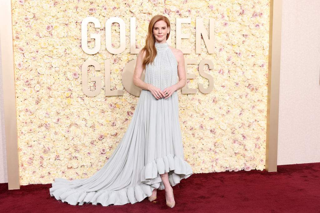 Sarah Rafferty attends the 81st Annual Golden Globe Awards at The Beverly Hilton on January 07, 2024 in Beverly Hills, California.