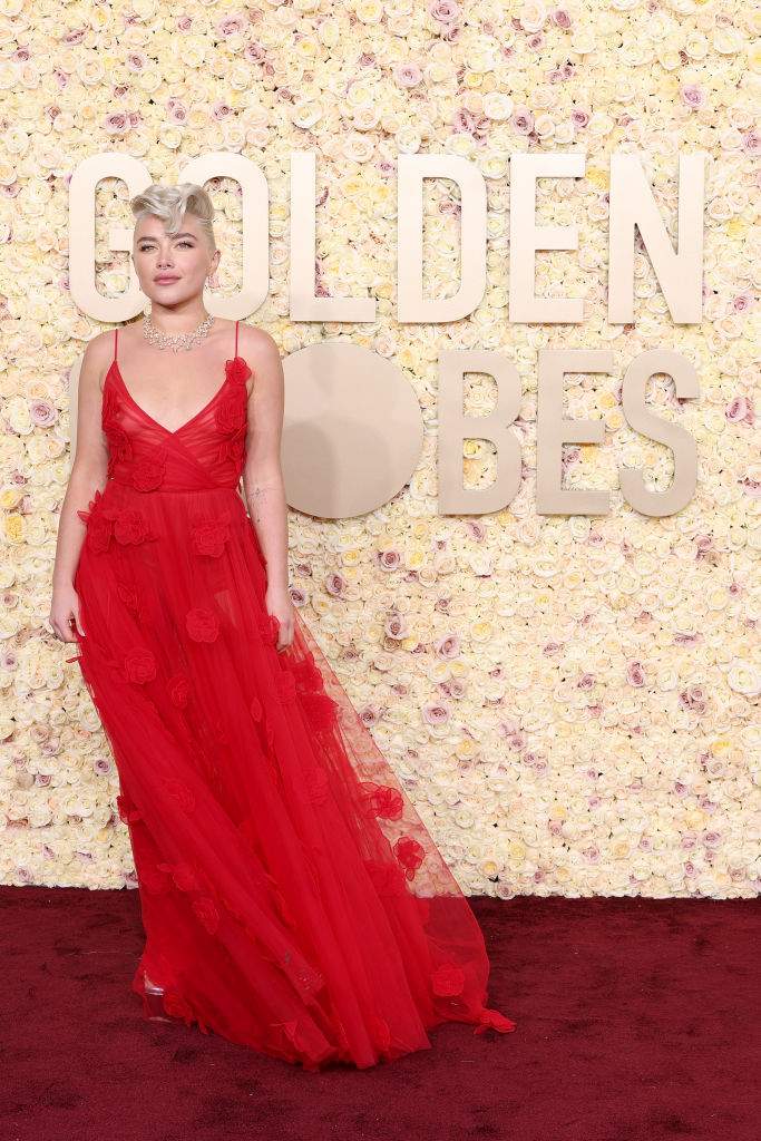 Florence Pugh attends the 81st Annual Golden Globe Awards at The Beverly Hilton on January 07, 2024 in Beverly Hills, California.