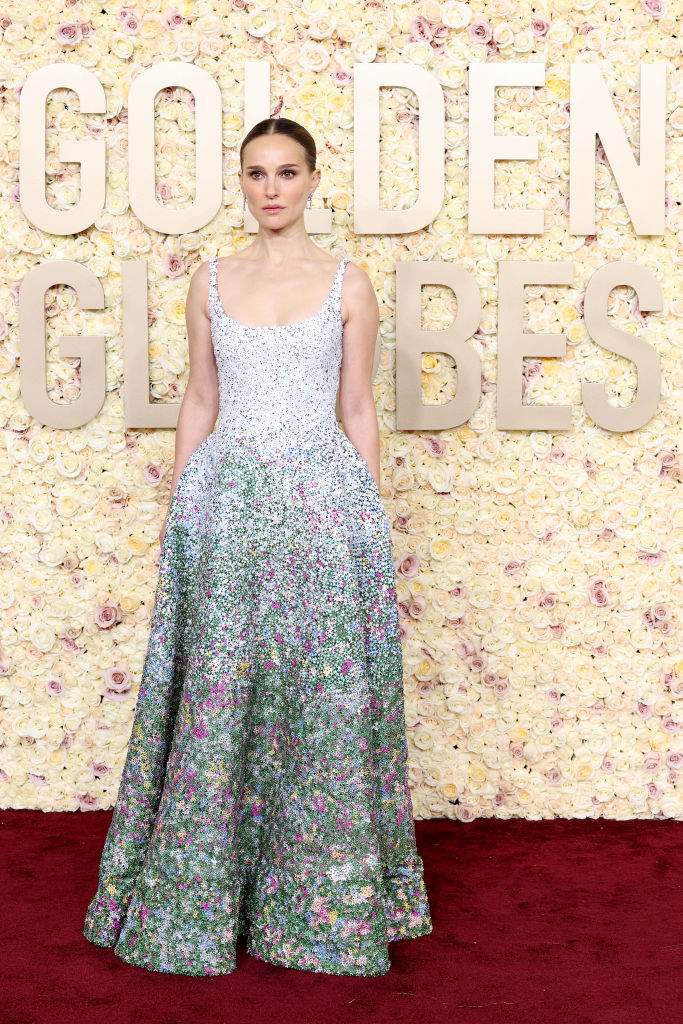 Natalie Portman attends the 81st Annual Golden Globe Awards at The Beverly Hilton on January 07, 2024 in Beverly Hills, California.
