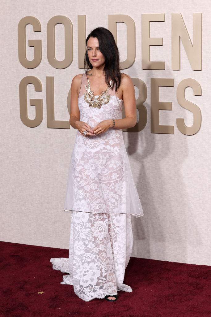 Riley Keough attends the 81st Annual Golden Globe Awards at The Beverly Hilton on January 07, 2024 in Beverly Hills, California.