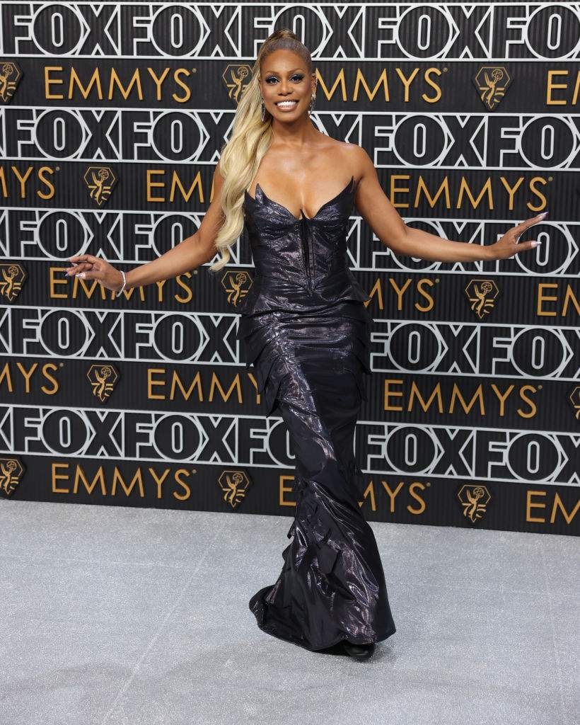 Laverne Cox arriving at the 75th Primetime Emmy Awards at the Peacock Theater in Los Angeles, CA, Monday, Jan. 15, 2024.