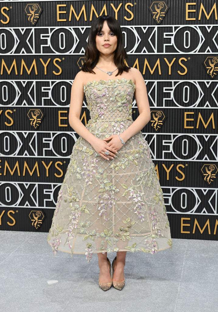 Jenna Ortega at the 75th Primetime Emmy Awards held at the Peacock Theater on January 15, 2024 in Los Angeles, California.