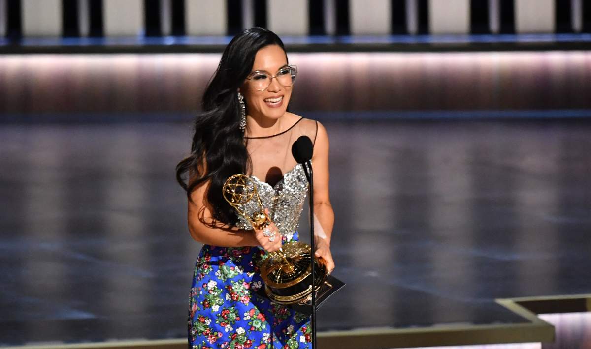 US actress Ali Wong accepts the award for Outstanding Lead Actress In A Limited Or Anthology Series Or Movie for "Beef" onstage during the 75th Emmy Awards at the Peacock Theatre at L.A. Live in Los Angeles on January 15, 2024.