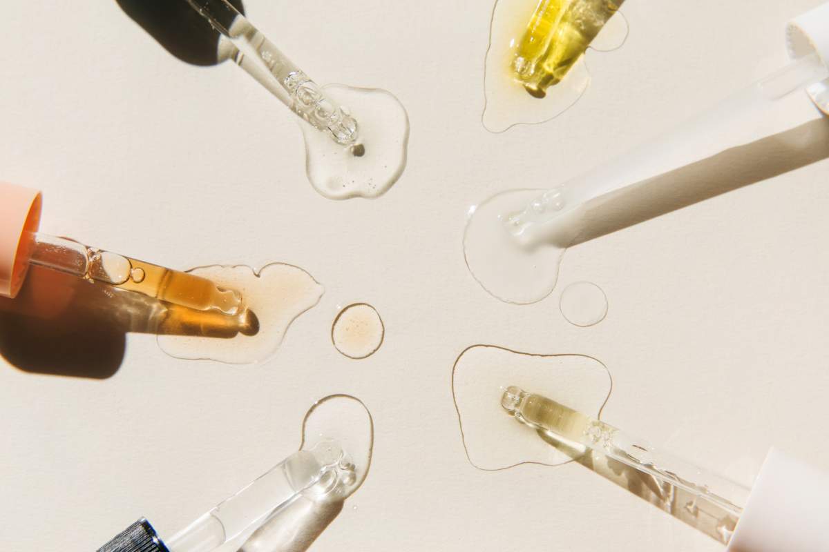 droppers with skincare products