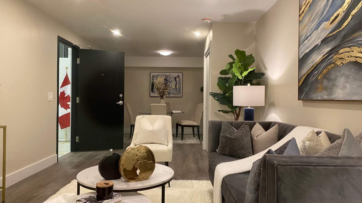 Photo of a modular living room from manufacturer BECC Modular in Ancaster, Ont. The federal government revealed it is to drop $2.5 million into BECC as part of a skilled labour package.