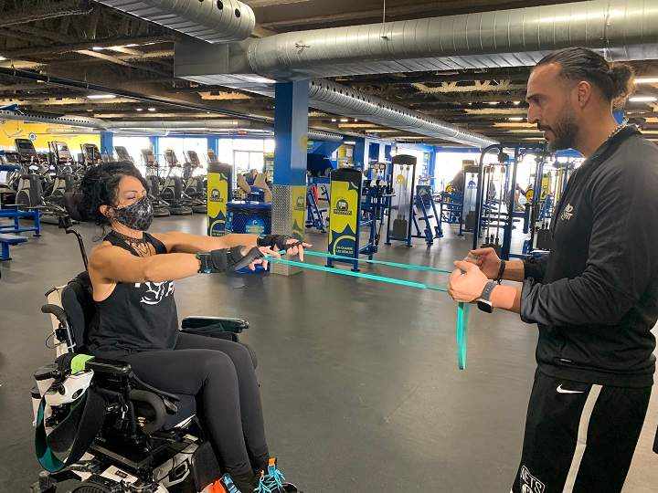 Marie Pontini and her coach Roudy Assaf during training. Monday, Jan. 17, 2023.