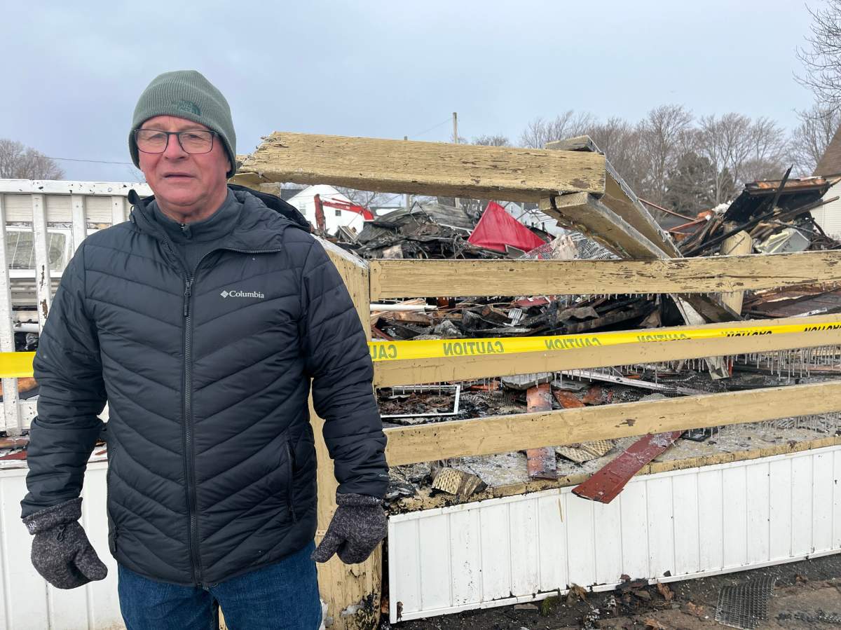 Aldeo Saulnier, the mayor of Bouctouche, N.B., says the fire is devastating for the small town.