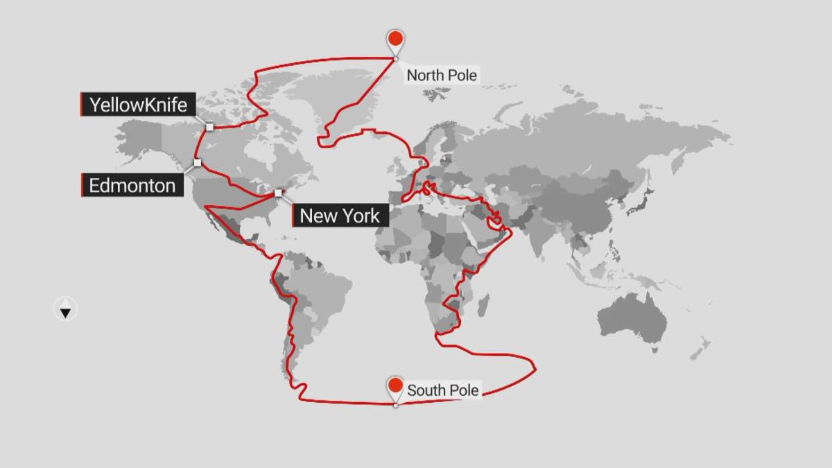 The Transglobal Car Expedition’s travel route.