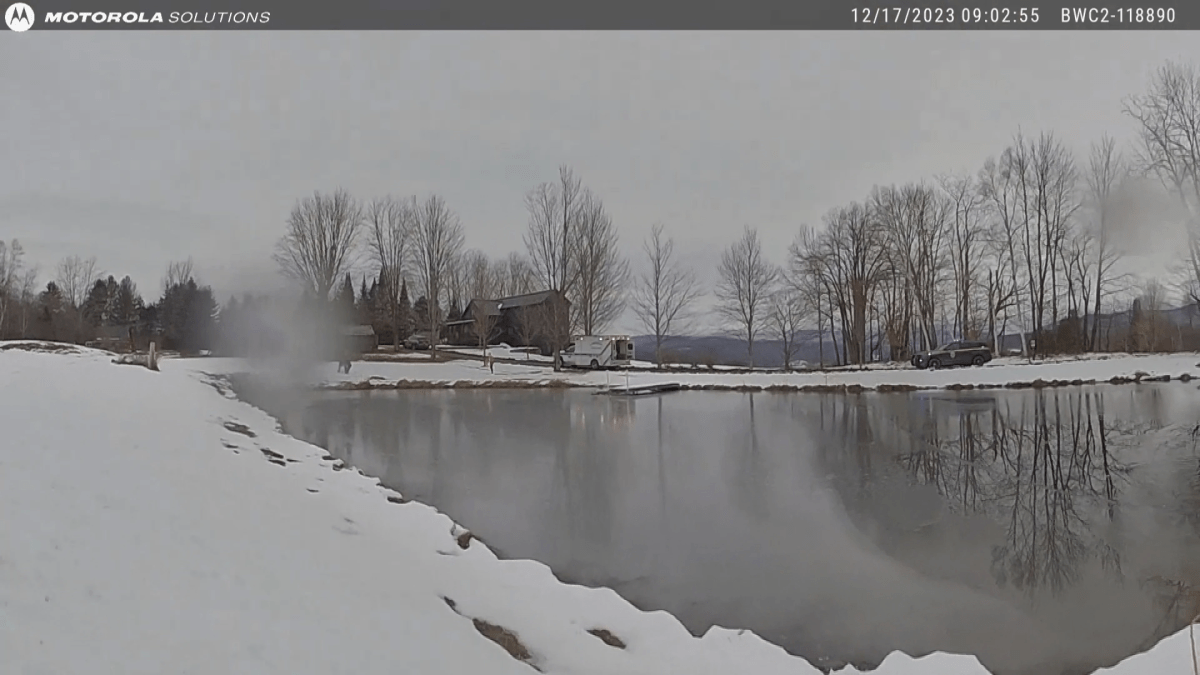 A pond in the wintertime.