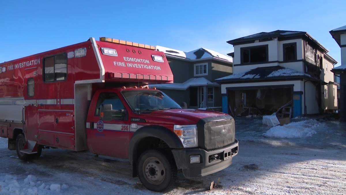 Fire damaged a home at 1915 - 20 Ave. NW in southeast Edmonton's Laurel neighbourhood on Friday, January 26, 2024.