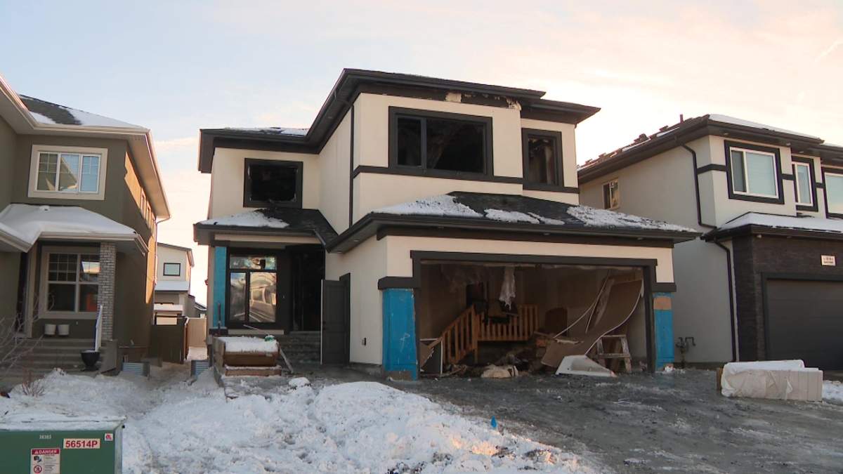 Fire damaged a home at 1915 - 20 Ave. NW in southeast Edmonton's Laurel neighbourhood on Friday, January 26, 2024.