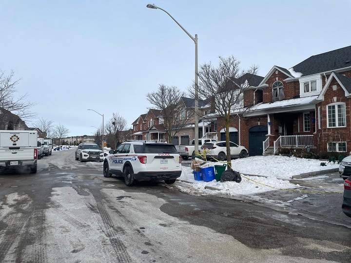 The scene of the fire on Dooley Crescent on Friday.