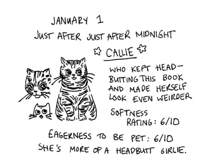 Leth’s journal entry for their own cat, Callie.