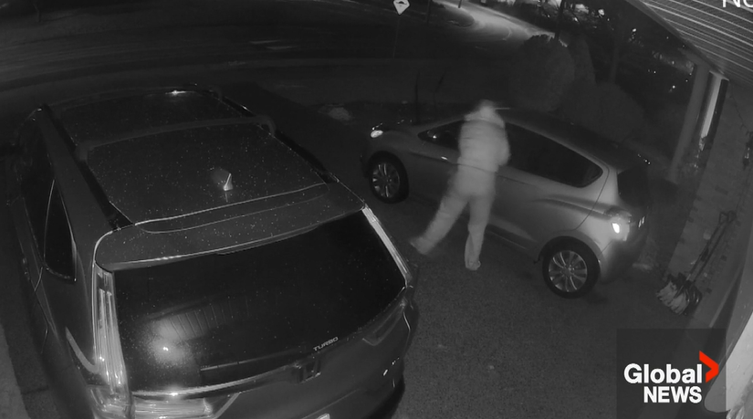 Li has surveillance video of people trying to break into his vehicles.