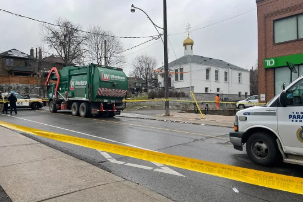 The scene of the fatal collision in Toronto on Thursday, Dec. 7, 2023. 