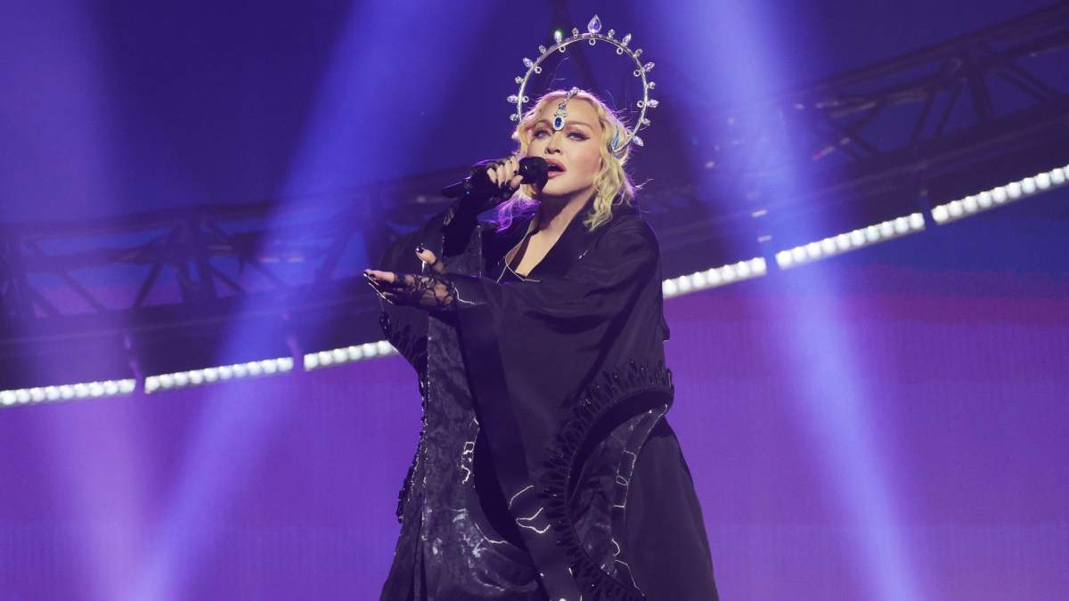 Madonna on stage.