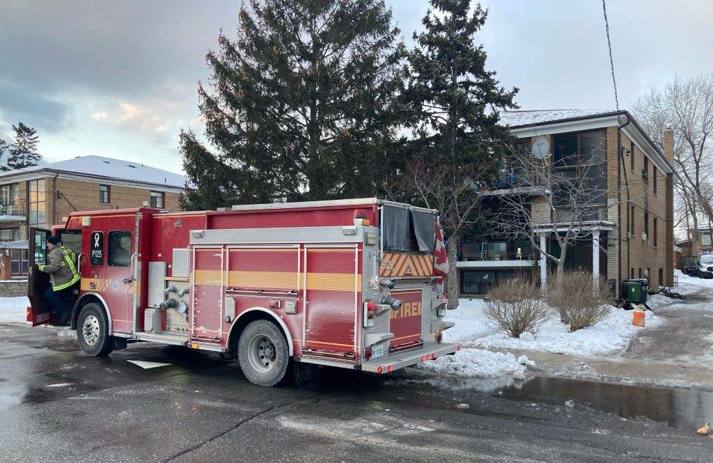 Toronto Fire crews are at the scene of a 2-alarm blaze at a triplex that caught fire in North York on Jan. 16, 2024.