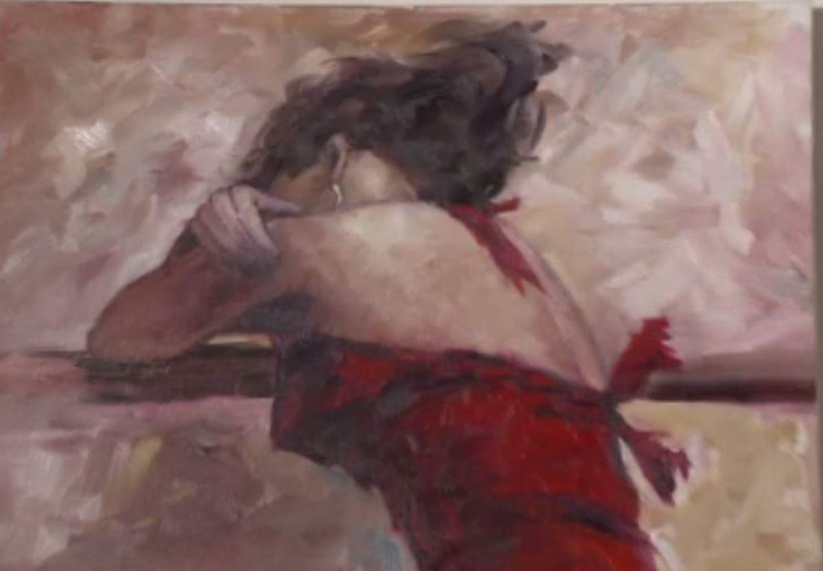 A painting Vahid Emami commissioned envisioning his daughter if she had lived.
