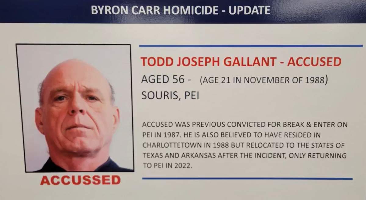 Todd Joseph Gallant, 56, has been charged in the death of Byron Carr in 1988.