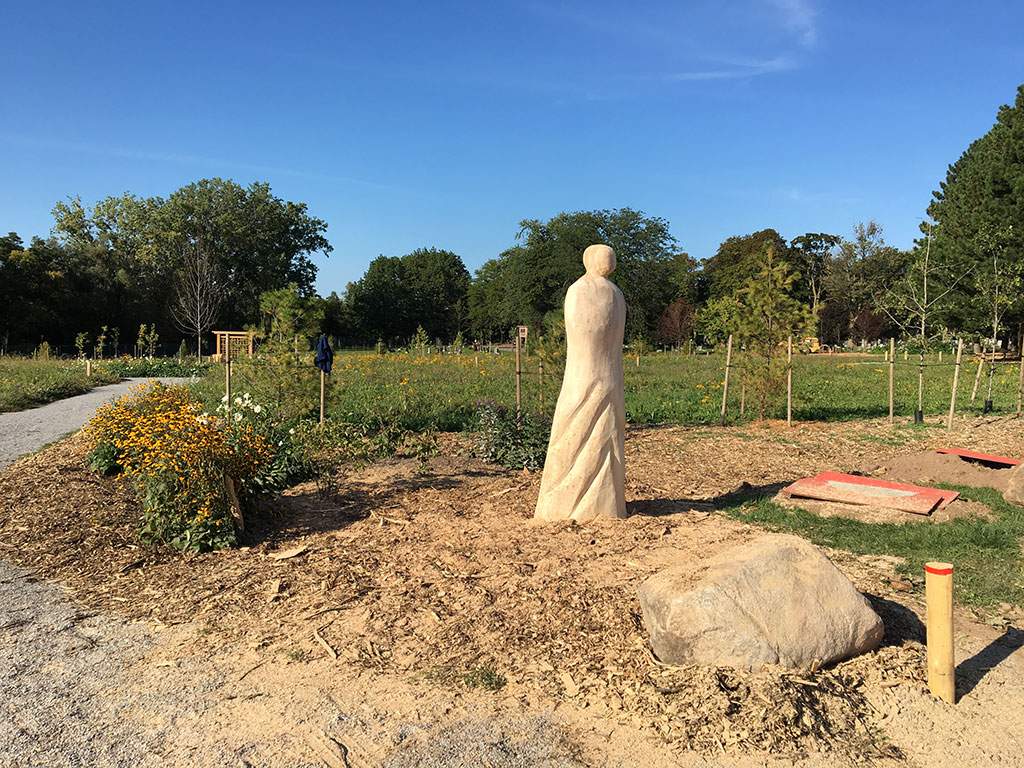 Willow's Rest Green Burial area statue