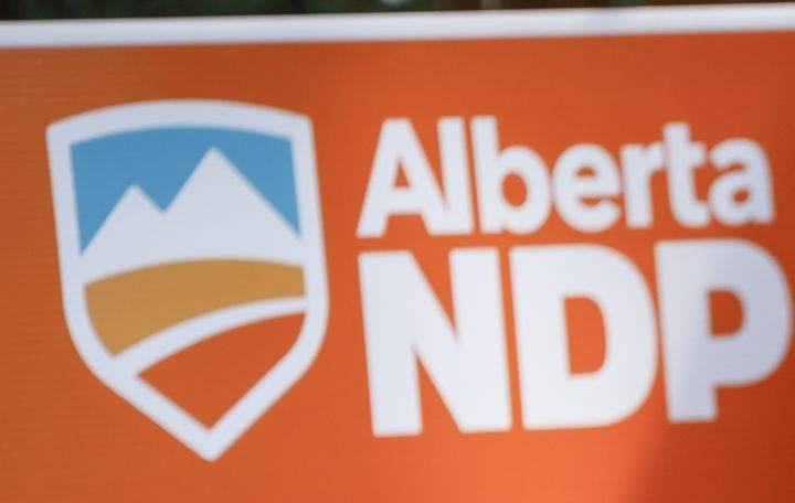 A 2023 file photo of an Alberta NDP campaign sign.