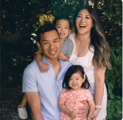 Christopher Won and Marie Hui and their two children.