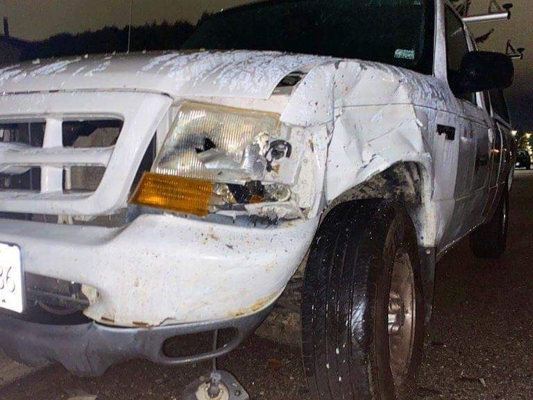 The Okanagan Similkameen Stewardship Society says its truck was hit in the middle of the night while parked on a street in Penticton, back in December. 