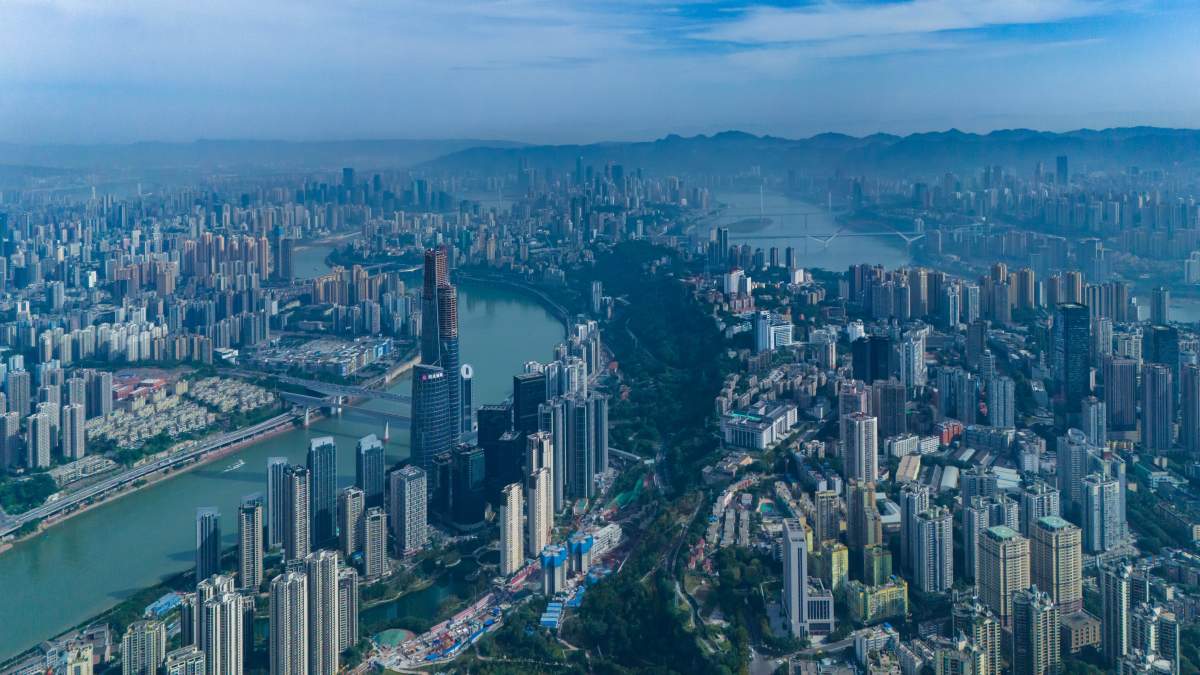 High-rise buildings seen in downtown Chongqing, China on November 17, 2023. A couple was executed in Chongqing on January 31, 2024 after courts found they killed the man's two young children.