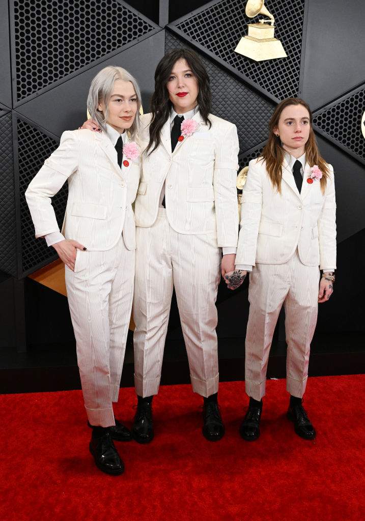 Phoebe Bridgers, Lucy Dacus and Julien Baker of boygenius at the 66th Annual GRAMMY Awards held at Crypto.com Arena on February 4, 2024 in Los Angeles, California.