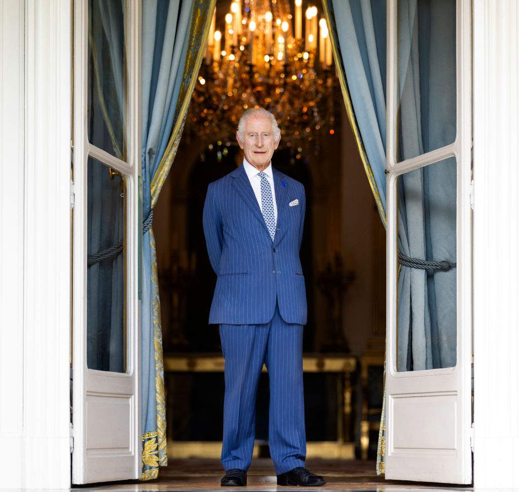 This handout photo provided by Buckingham Palace shows King Charles III during the state tour of France in September 2023 on February 5, 2024 in London, England.