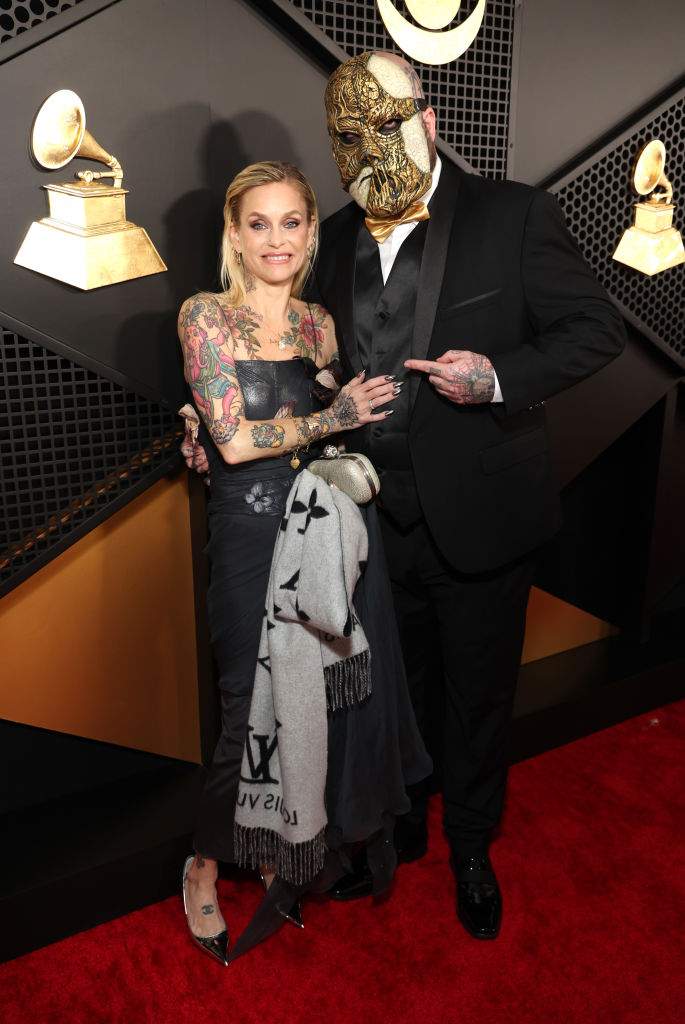 Chantel Crahan and Shawn Crahan of Slipknot attend the 66th GRAMMY Awards at Crypto.com Arena on February 04, 2024 in Los Angeles, California.