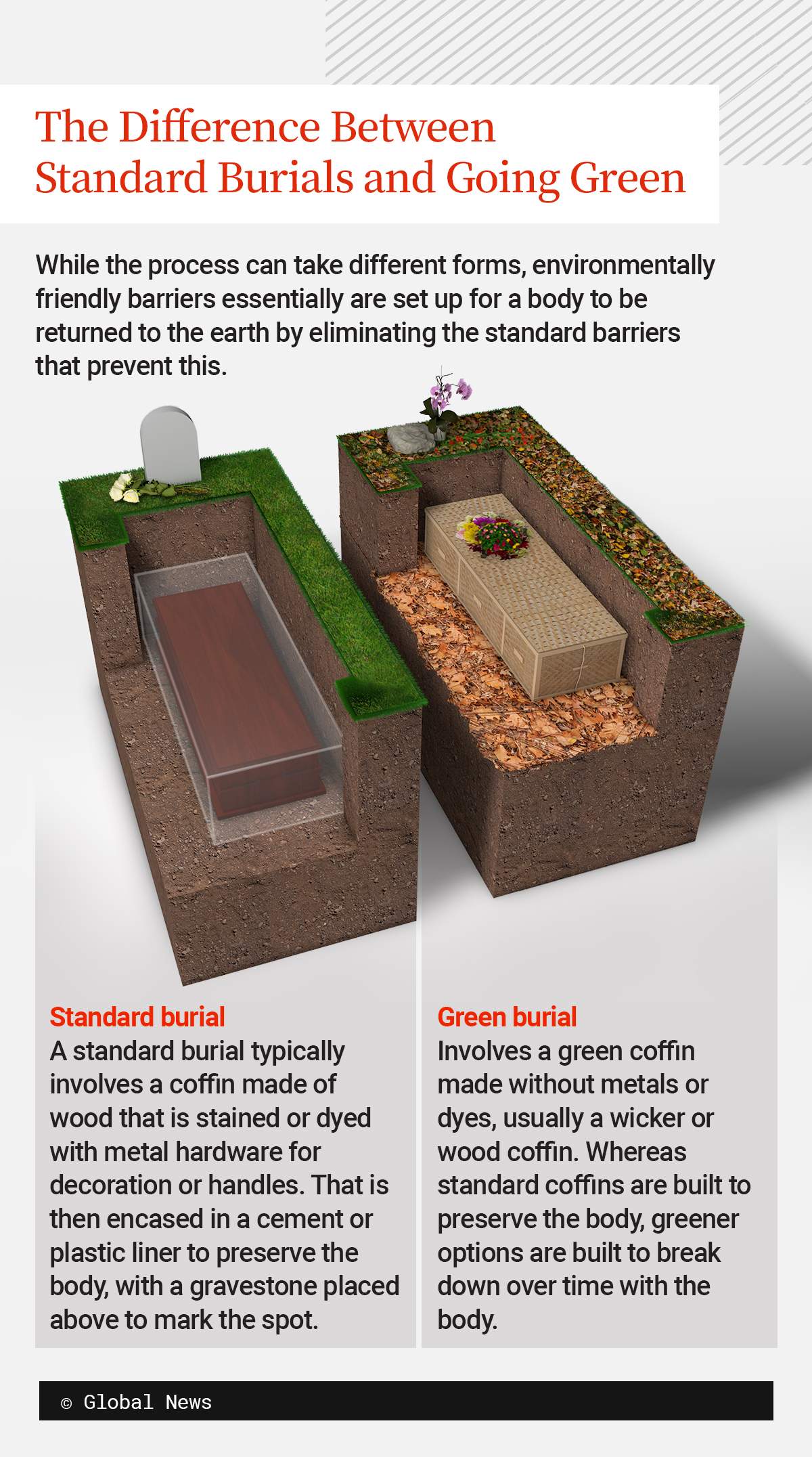 The difference between green and standard funerals.
