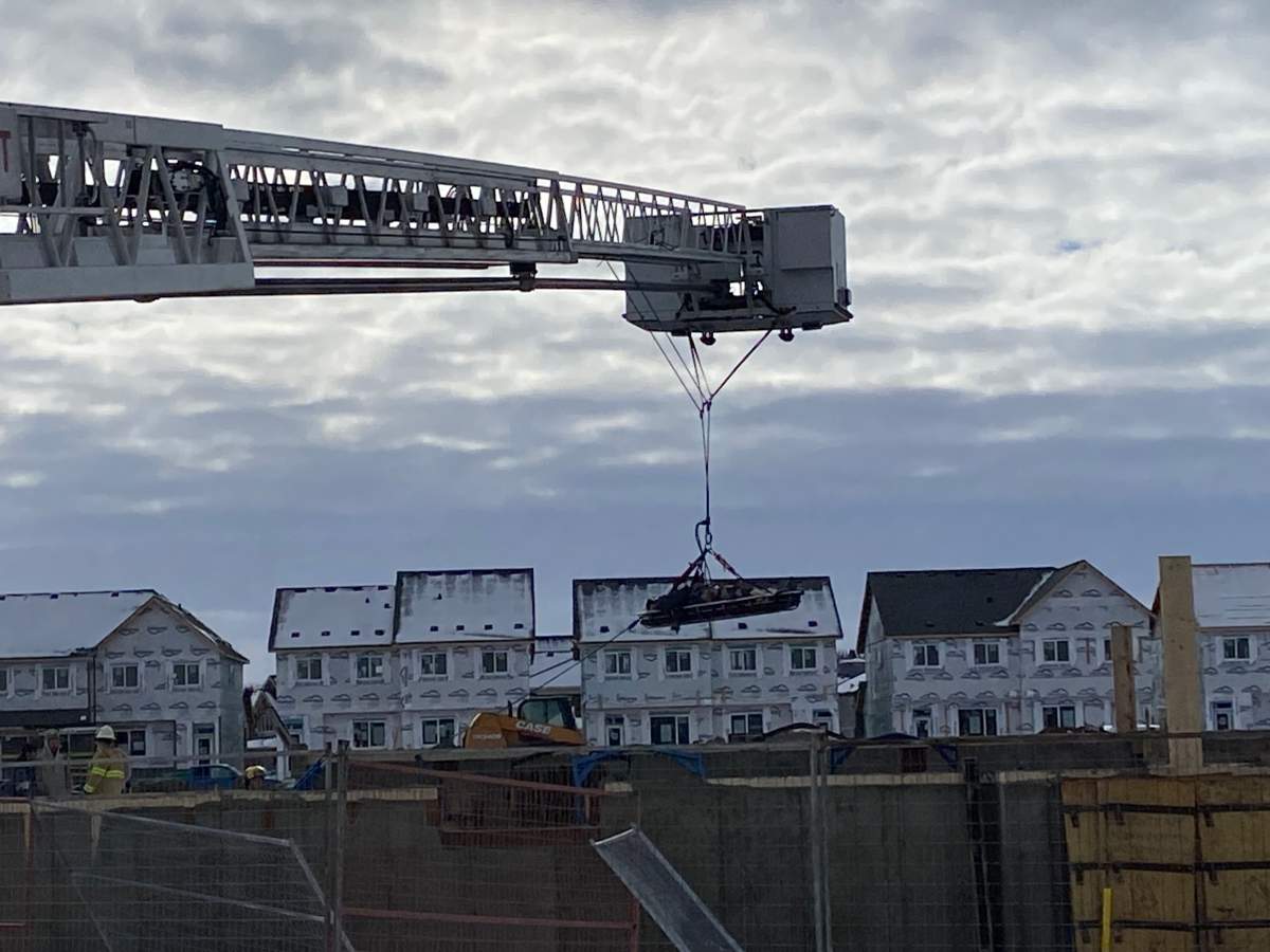One adult is in serious but non-life-threatening condition after a workplace injury in the southeast Calgary neighbourhood of Legacy on Wednesday.