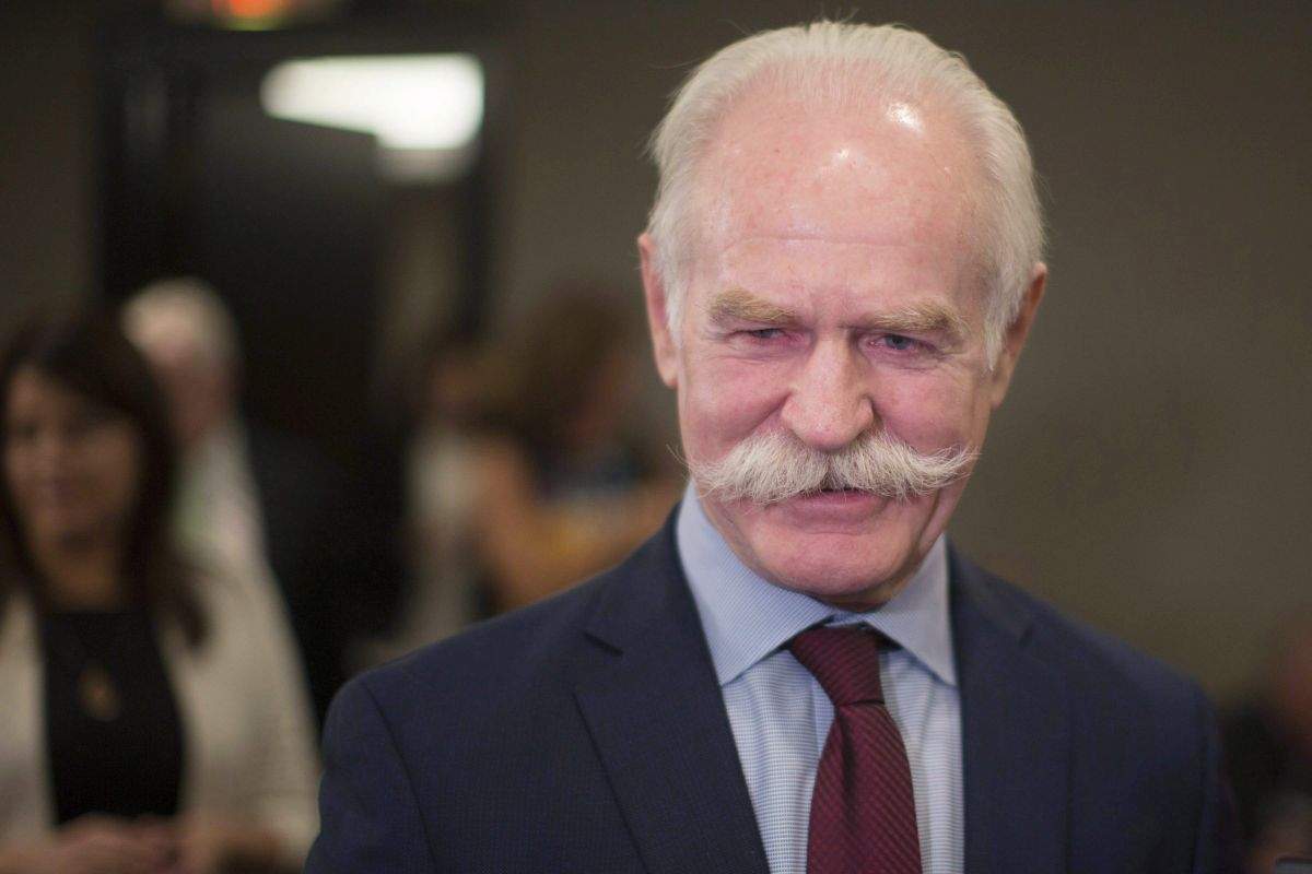 Former NHL great Lanny McDonald attends a ceremony where it was announced that he is to be inducted into Canada's Sports Hall of Fame, in Toronto on Wednesday, April 19, 2017.