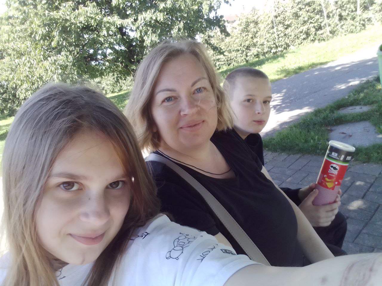 Lilya Maichenko and her two children in an undated photo.