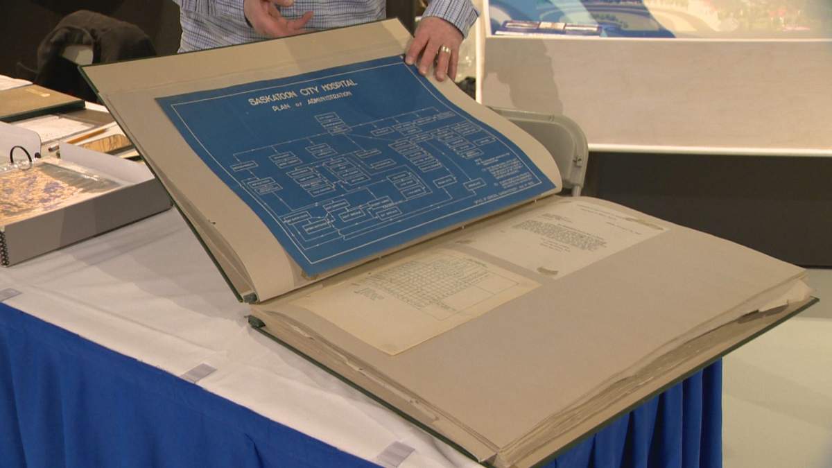 Old documents showcasing Saskatoon’s city hospital.